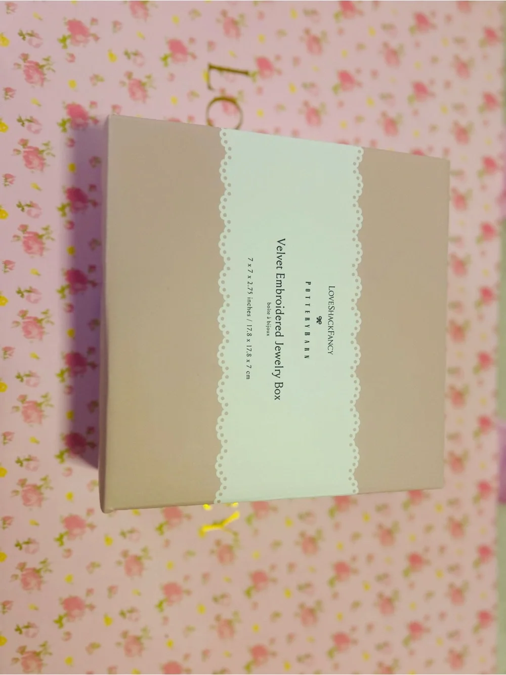 LoveShackFancy Velvet Embroidered Jewelry Box  NIB